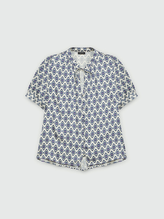 Camicia stampata con lacci