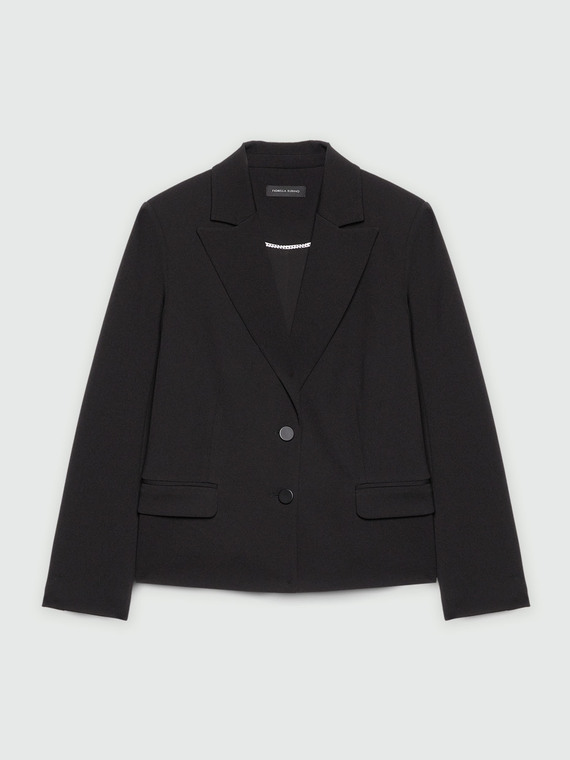 Blazer cropped in tessuto stretch