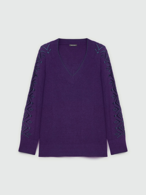 LENZING™ ECOVERO™ viscose sweater with embroidery