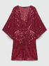 Vestito color burgundy paillettes all over image number 6