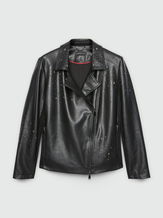 Blouson motard avec clous