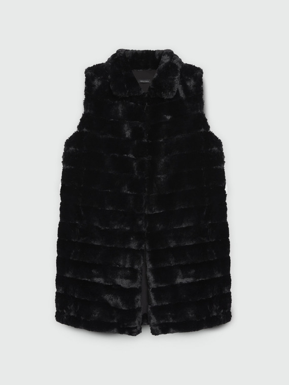 Long vest in soft fabric