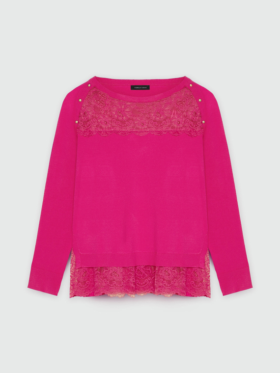 Maglia con inserti in pizzo