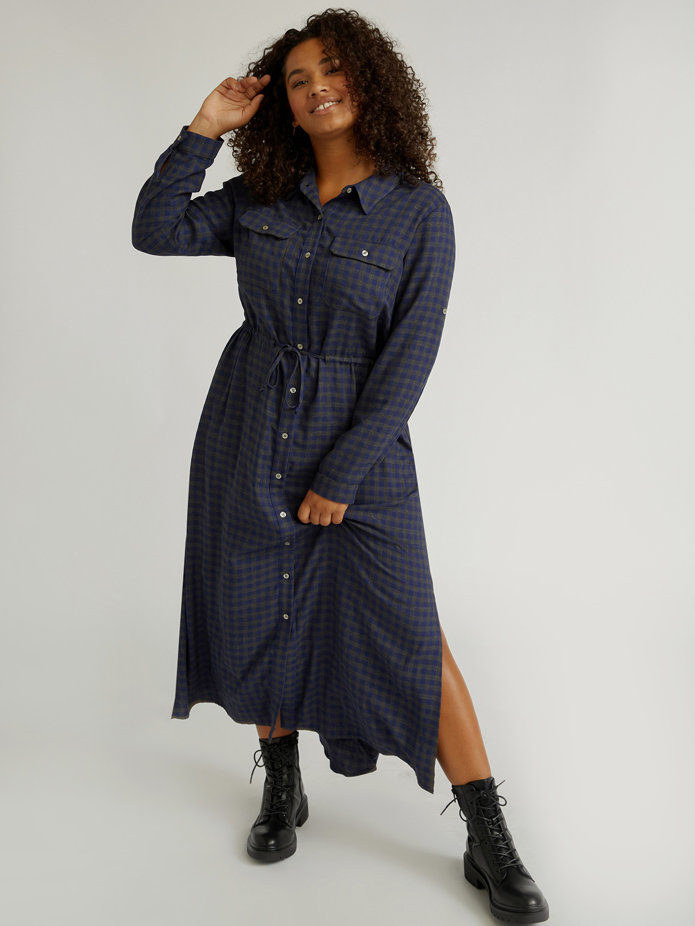 Robe longue a discount carreaux