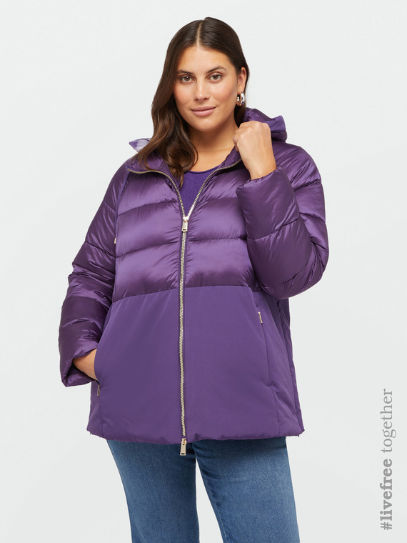 Dual-fabric down jacket with Sorona® Aura padding