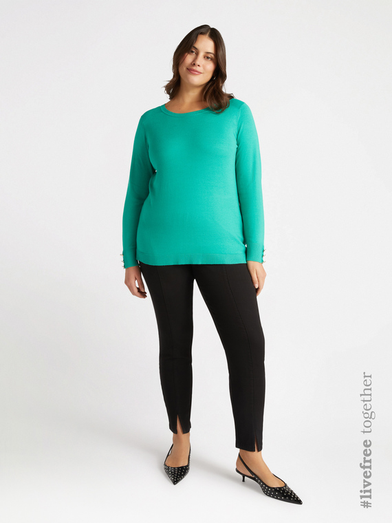 Jeggings con spacchi al fondo