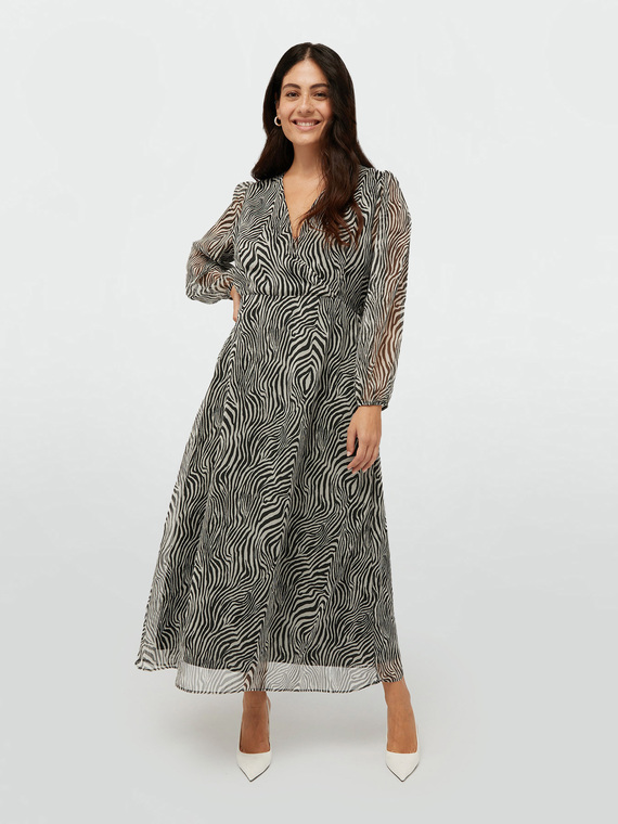 Robe longue motif animalier (zébré)