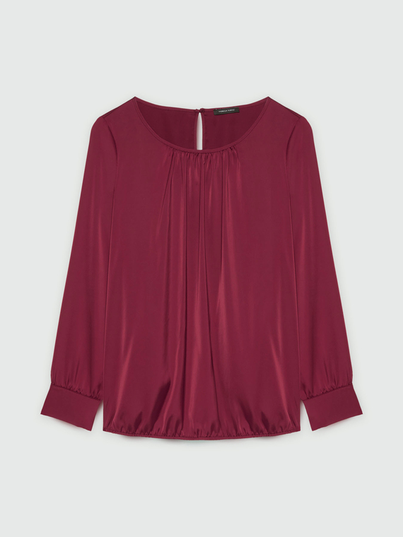 Blusa in raso con elastico a fondo