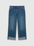 Jeans dritti straight leg con maxi risvolto image number 4