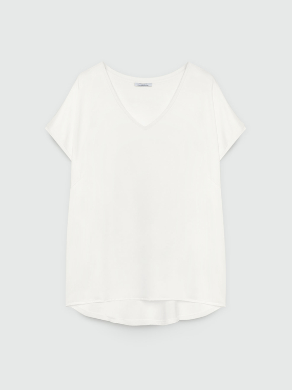 T-shirt in raso e jersey