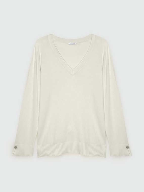 V-neck sweater in LENZING™ ECOVERO™ viscose