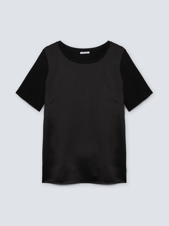 Dual-fabric T-shirt