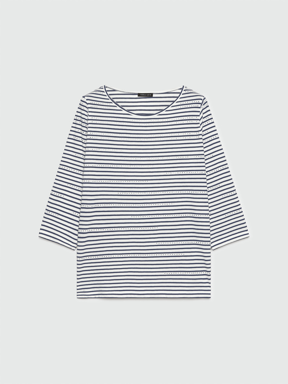 Striped T-shirt with rhinestones