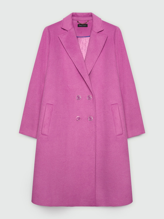 Manteau double boutonnage rose