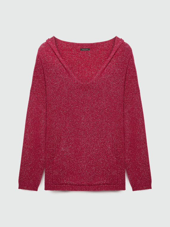 Pull lurex à capuche