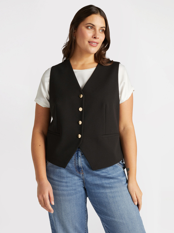 Gilet in scuba con bottoni