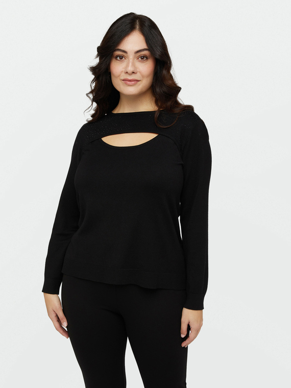 Cut out sweater with LENZING™ ECOVERO™ viscose