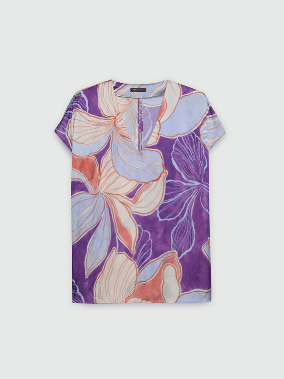 Blusa dalla stampa floreale all over