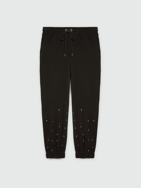 Joggers ricamati con strass