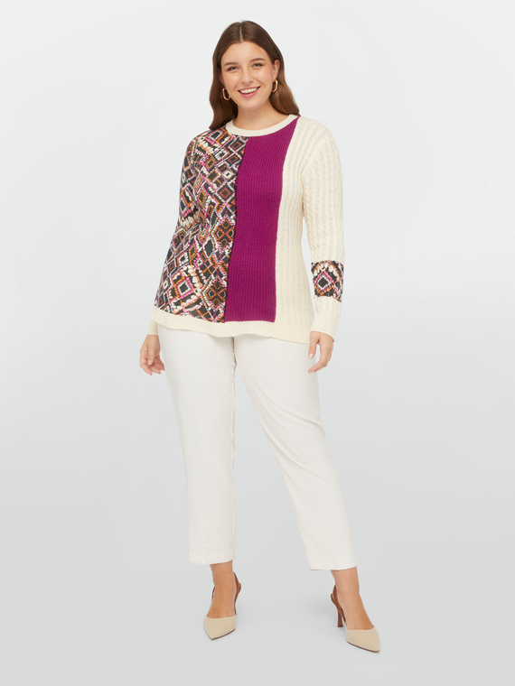 Pull avec motifs multicolores