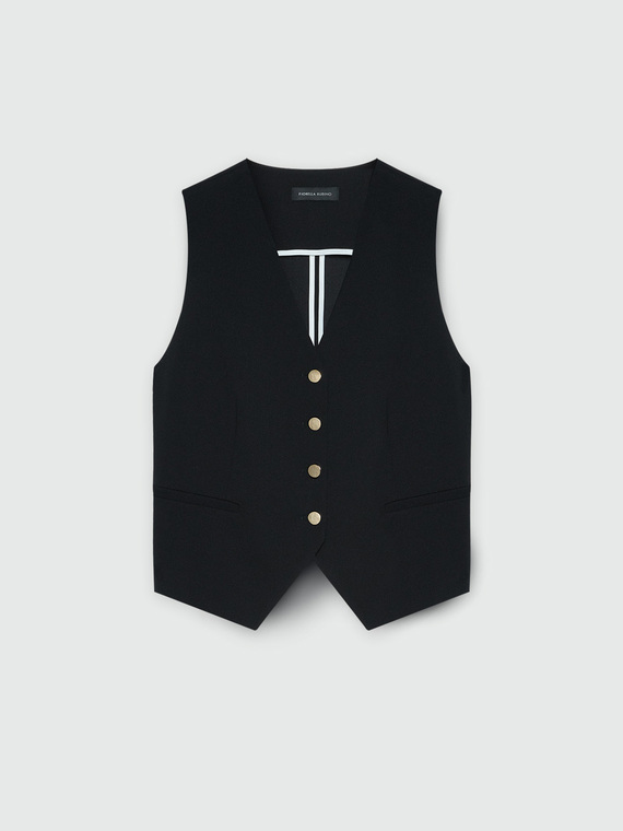 Gilet in scuba con bottoni