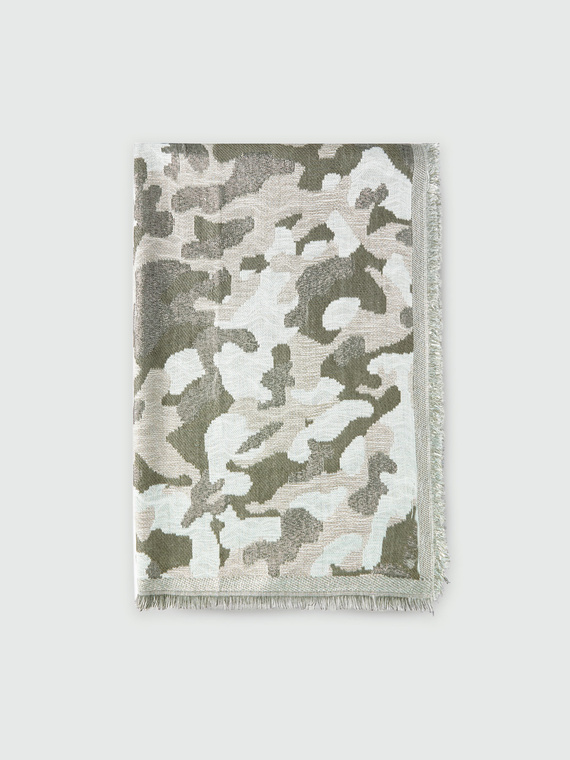 Camouflage print scarf