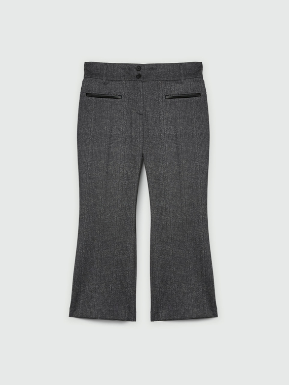 Pantalon kick flare trame à rayures