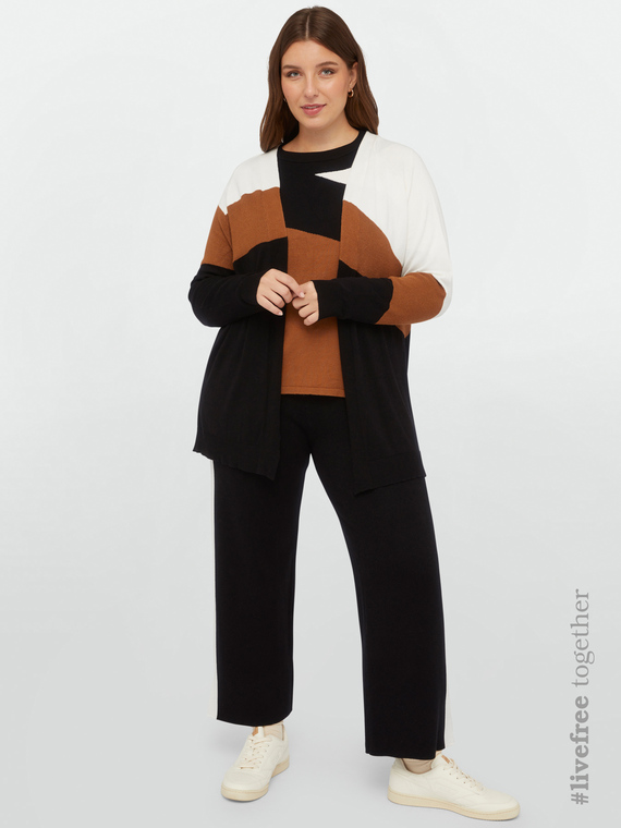 Cardigan color block en viscose LENZING™ ECOVERO™