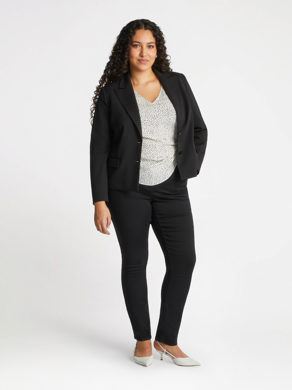 Blazer cropped in tessuto stretch