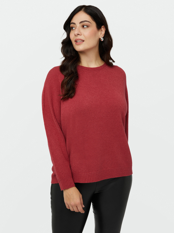 Sweater with crew-neck and ribbed borders