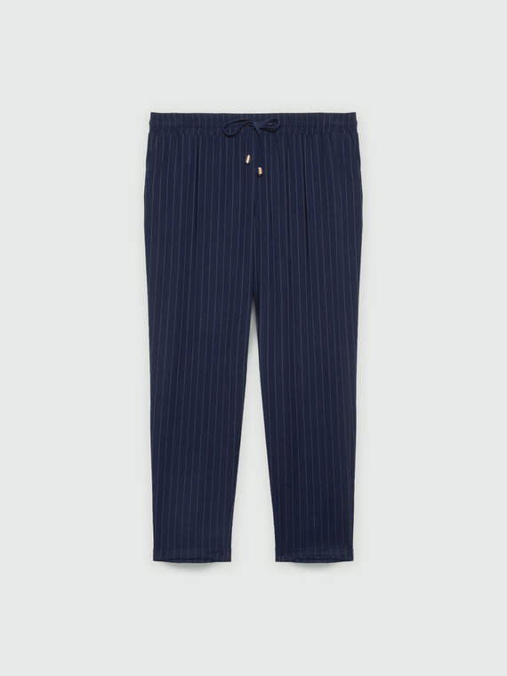 Pantaloni joggers in tessuto gessato
