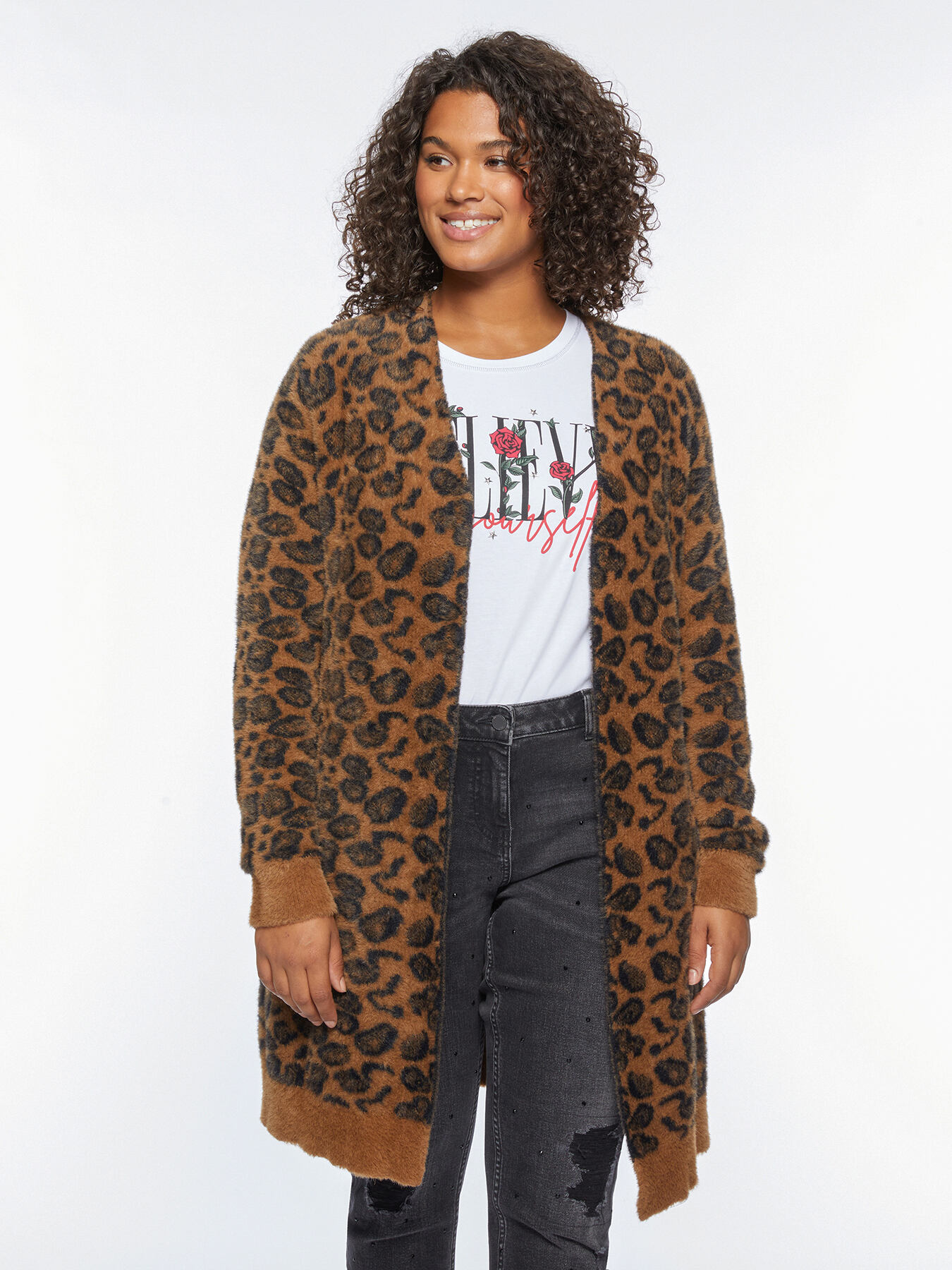 Cardigan lungo animalier image number 0