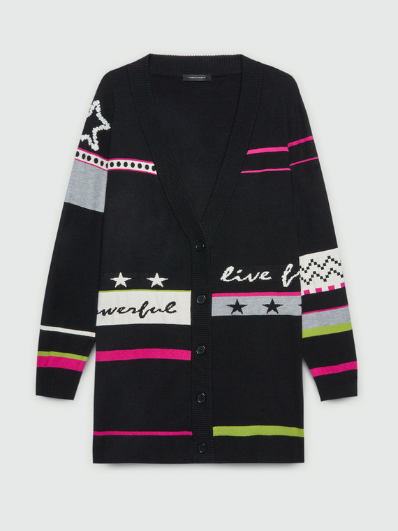 Cardigan jacquard en style pop