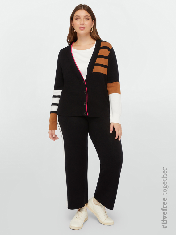 Colour-Block-Cardigan aus LENZING™ ECOVERO™-Viskose