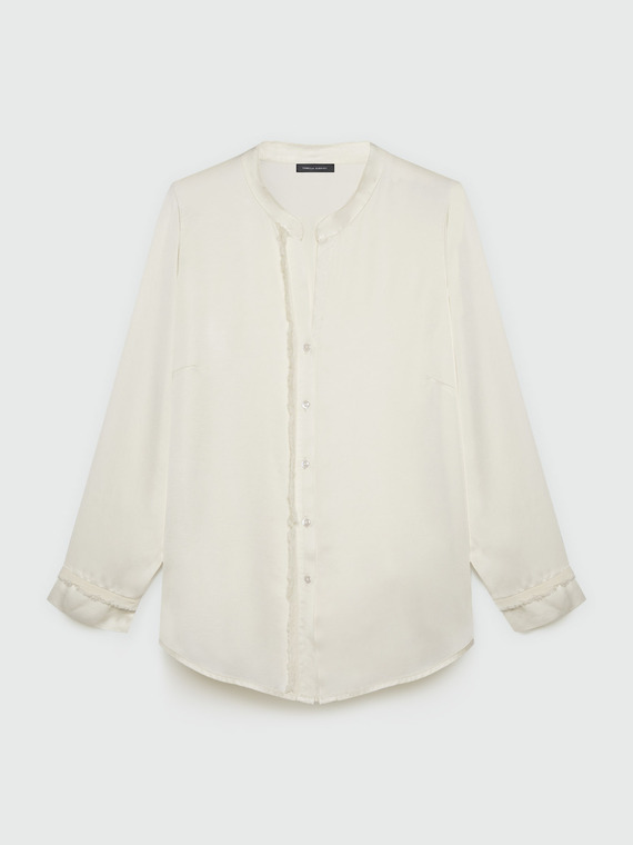 Satin shirt with fringes