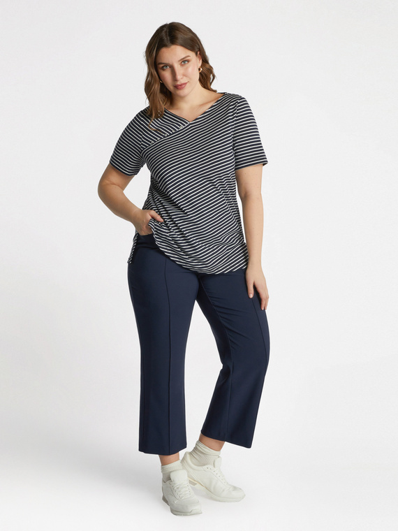 T-shirt a righe con strass