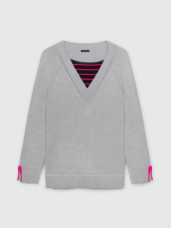 LENZING™ ECOVERO™ viscose sweater with stripes