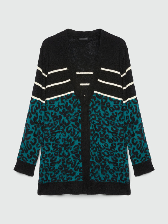 Cardigan long animalier