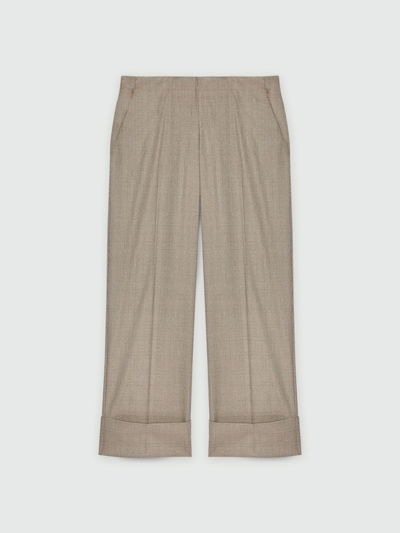 Chequered wide-leg trousers