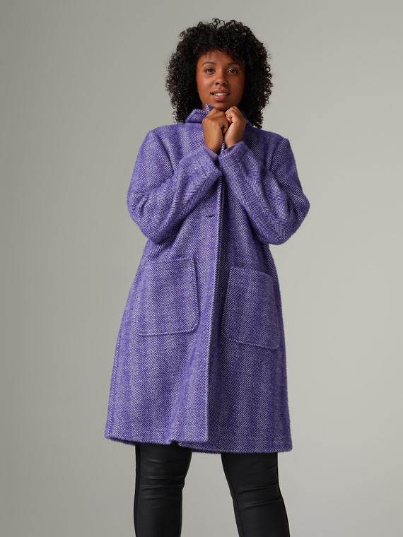 Jacquard coat with pockets