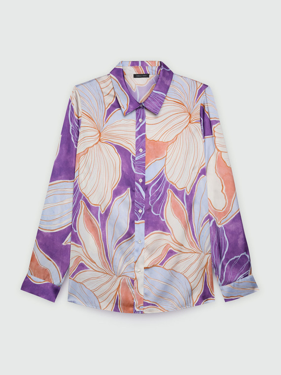 Camicia con stampa floreale all over