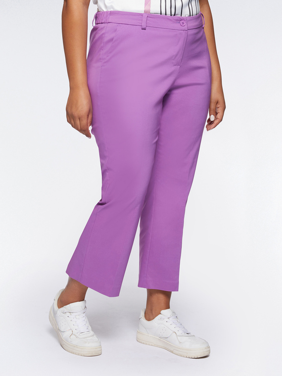 Straight-leg ankle-length trousers