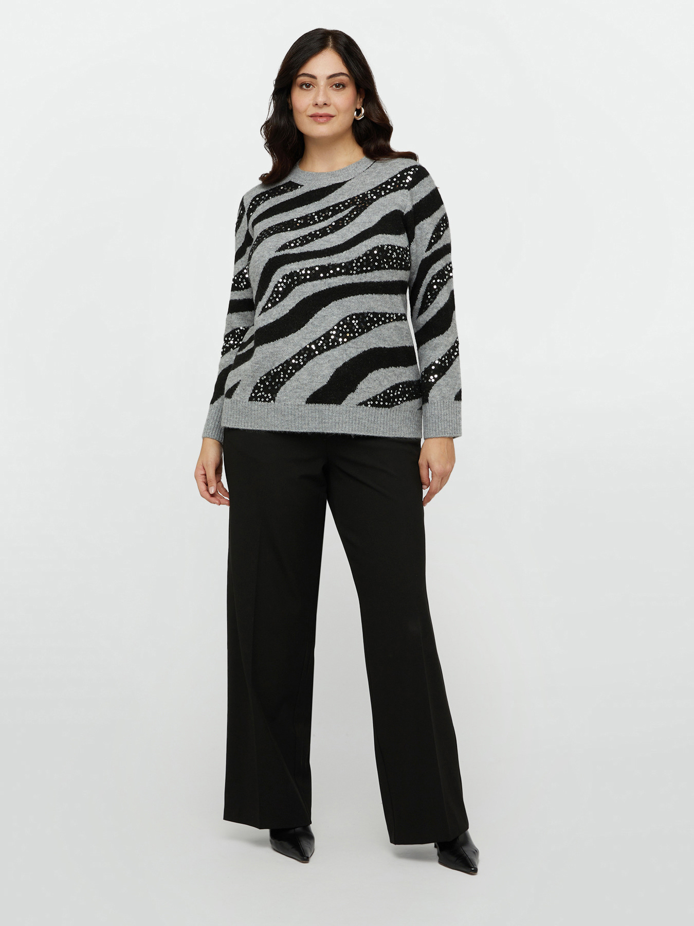 Maglia zebrata con paillettes