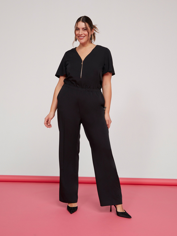 Tuta  jumpsuit con zip davanti
