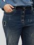 Jeans barrel con strappi e patch image number 3