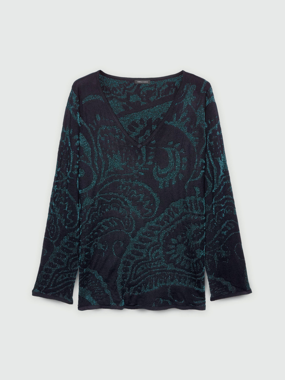 Jacquard lurex sweater