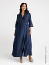 Vestito lungo incrociato davanti con fibre in TENCEL™ image number 0