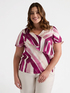 Blusa stampata con volant image number 2
