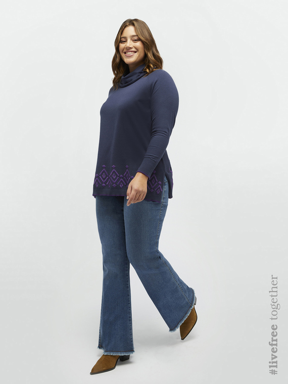 LENZING™ ECOVERO™ viscose sweater with embroidery