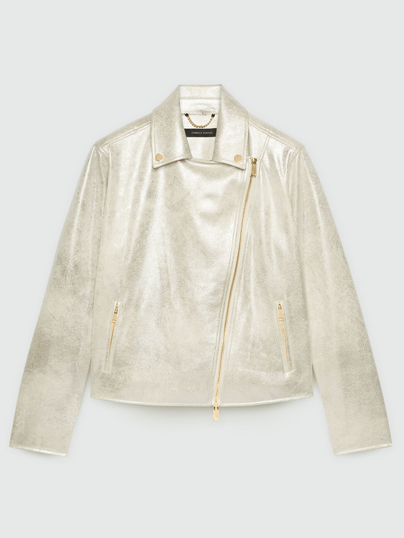 Giacca biker in tessuto laminato